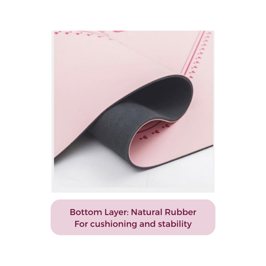 LIGHT Love & Harmony Yoga Mat with Free Yoga Strap Pink