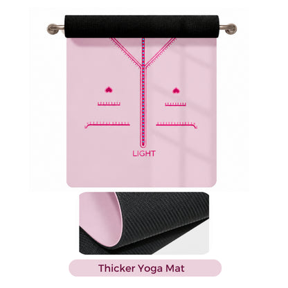 LIGHT Love & Harmony Yoga Mat with Free Yoga Strap Pink