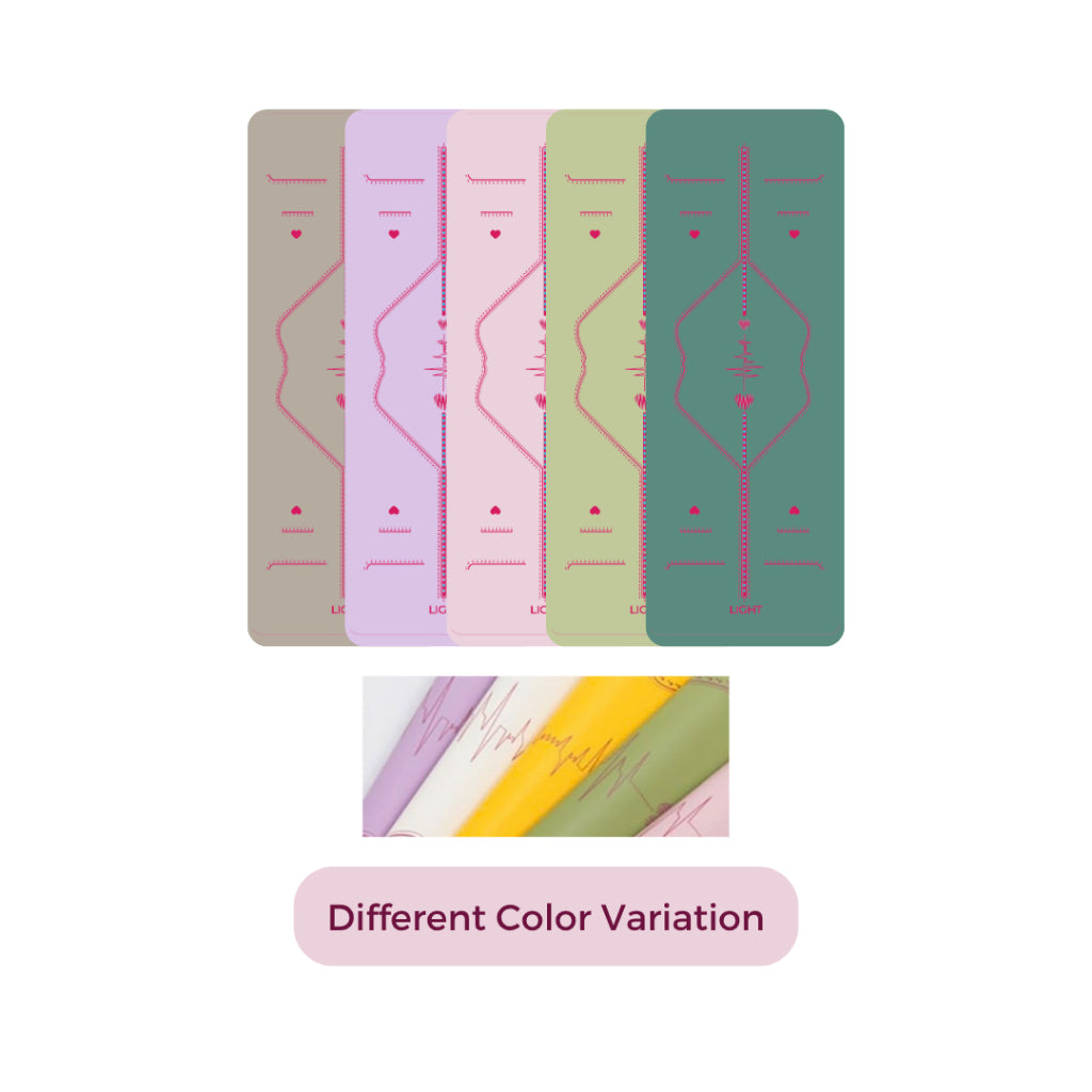 LIGHT Love & Harmony Yoga Mat with Free Yoga Strap Pink